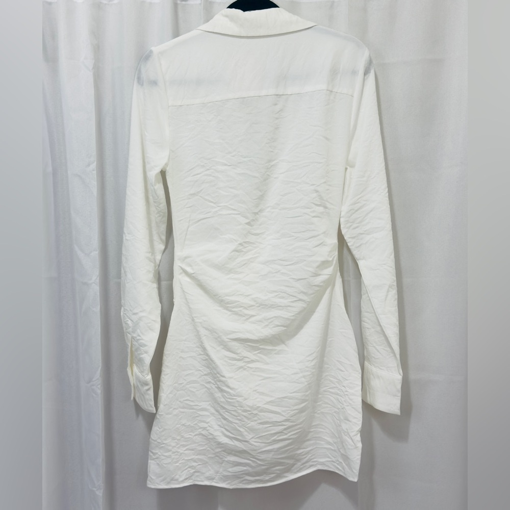 Choosy Chic White Crosby St Mini Shirt Dress with Plunging Neckline  Size 2 NWT - Picture 6 of 11